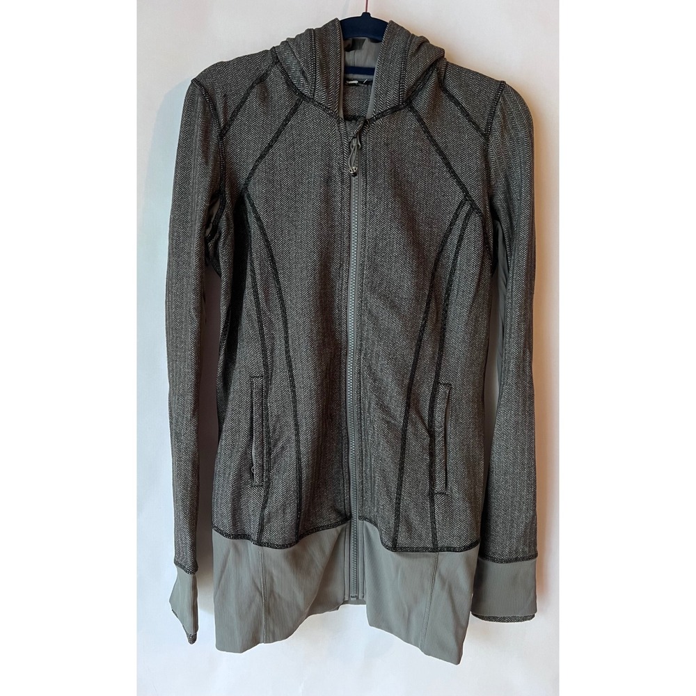 Lululemon Think Fast Hoodie Heathered‎ Herringbone size 6